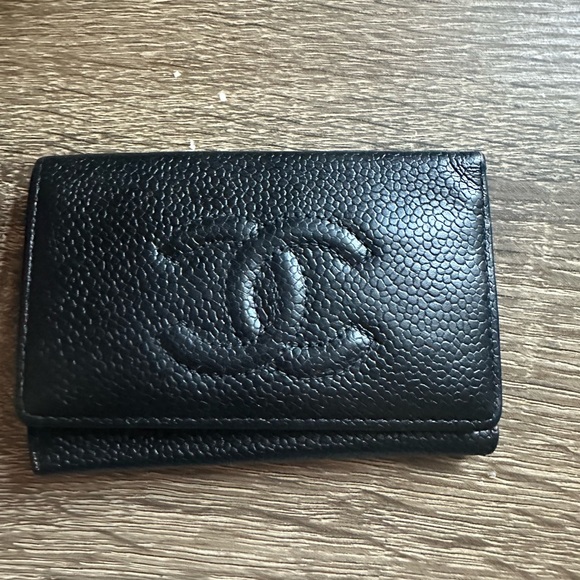 Chanel back caviar leather card and key holder wallet - Picture 1 of 9
